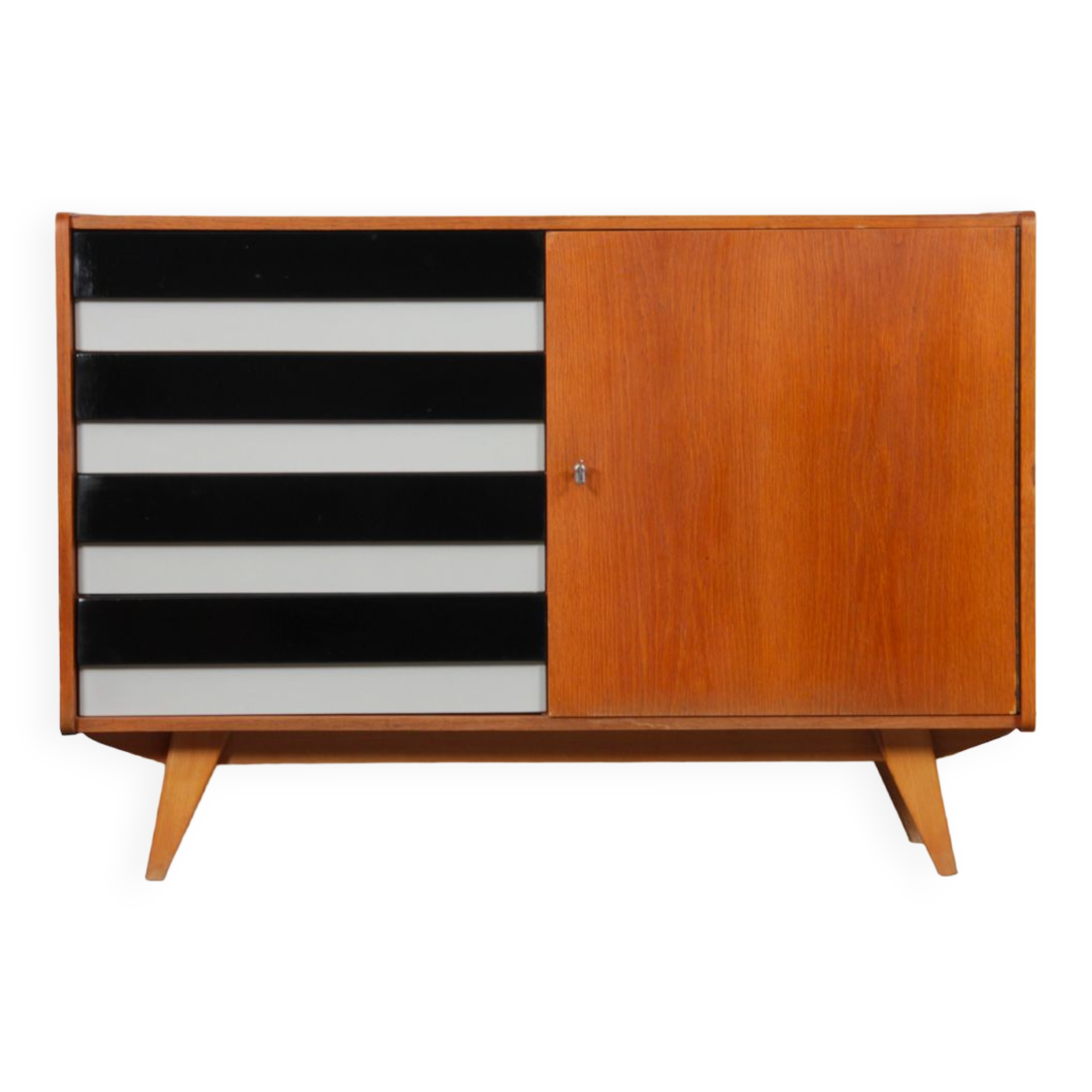 Vintage oak chest of drawers by Jiri Jiroutek, model U-458, 1960s