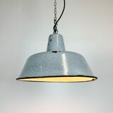 Industrial grey enamel factory lamp, 1960s
