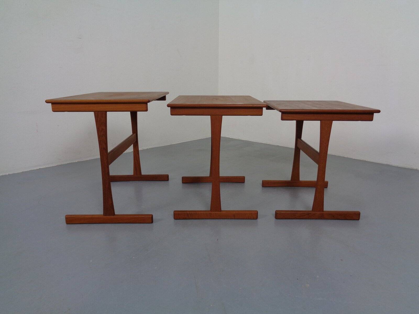 Danish Teak Nesting Tables, 1960s, Set of 3