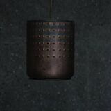 Industrial copper chandelier with patina France 1960