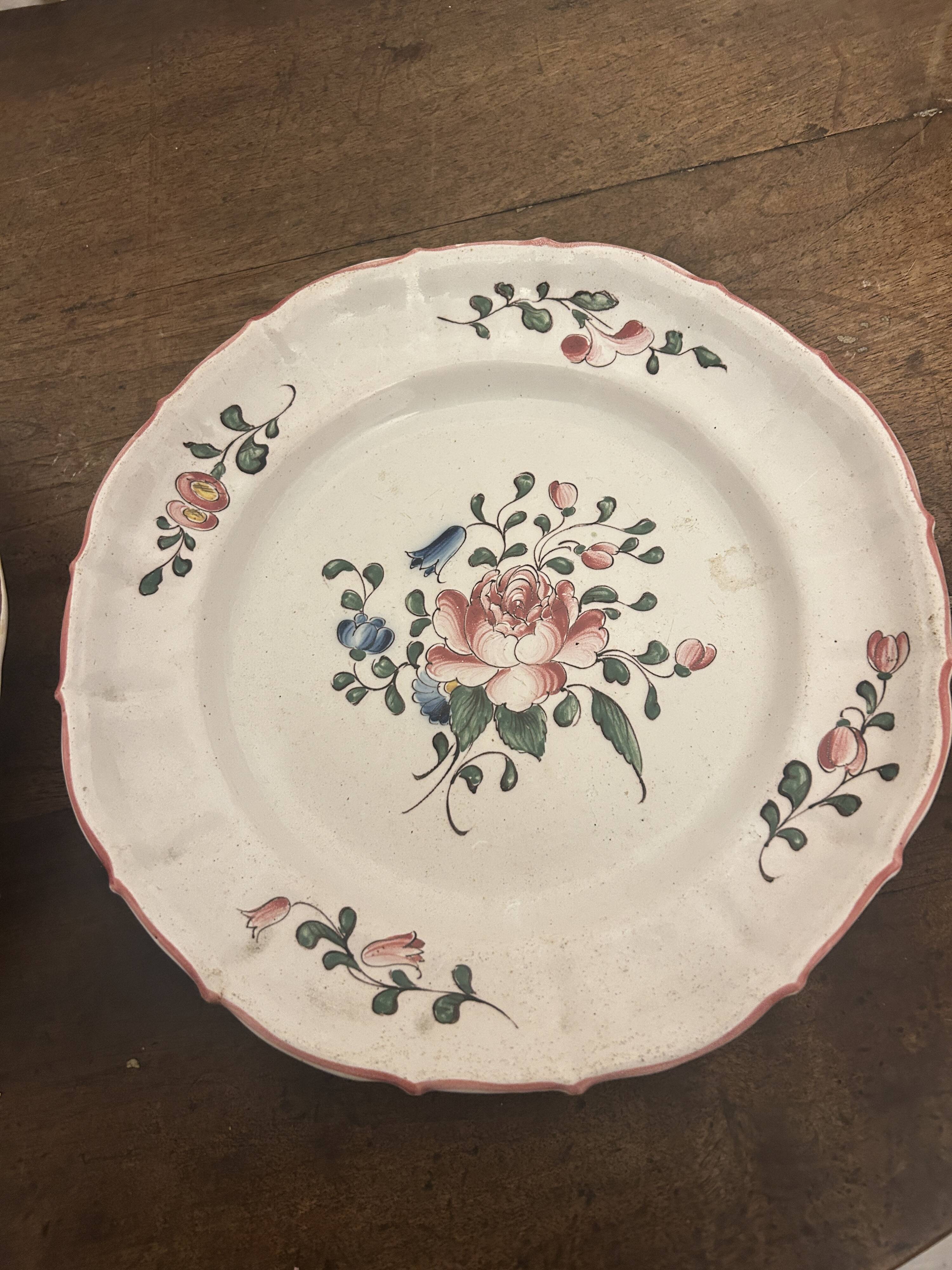 2 antique earthenware dishes from Les Islettes, 18th century