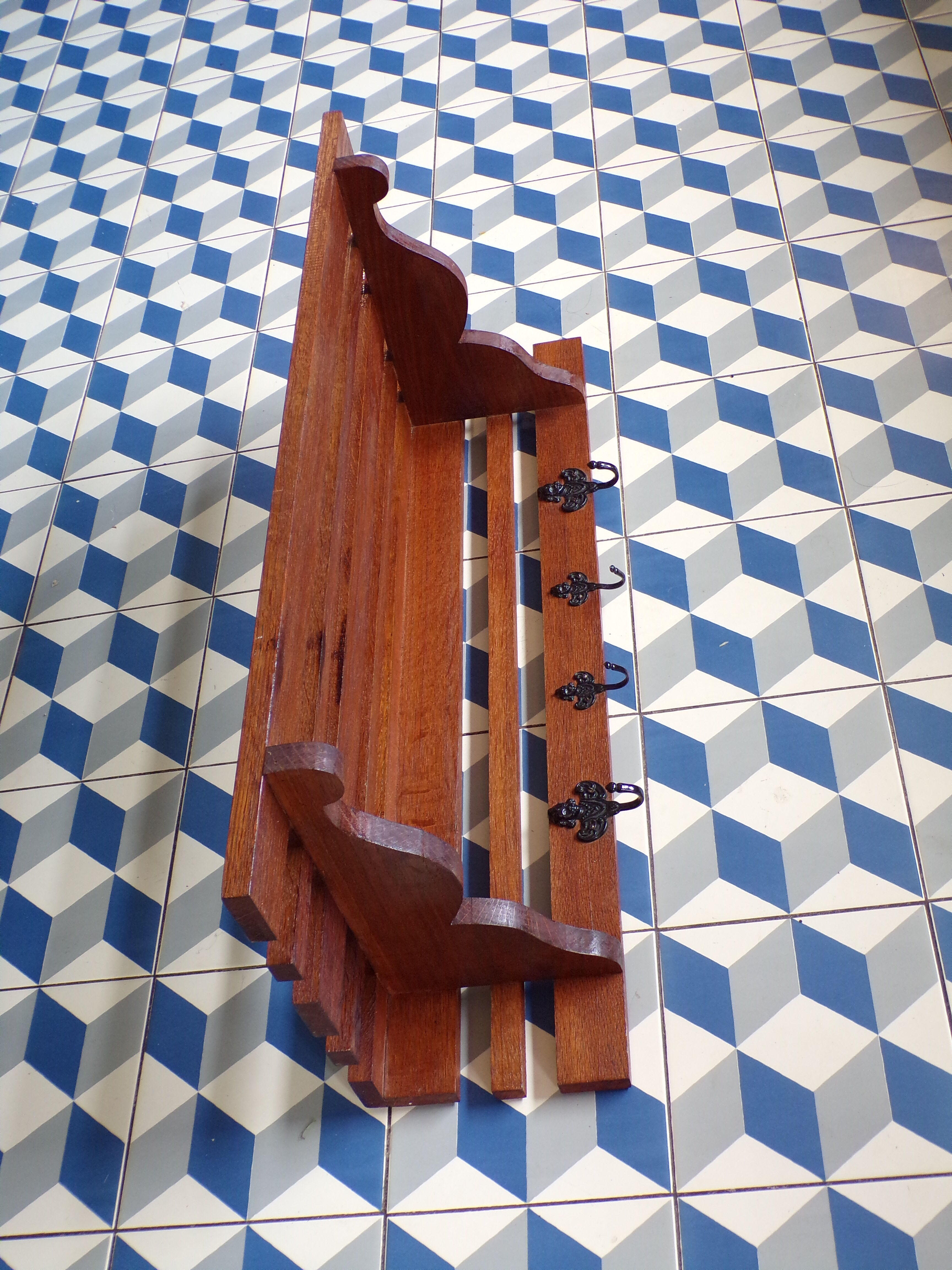 Coat rack with wooden slats 1950
