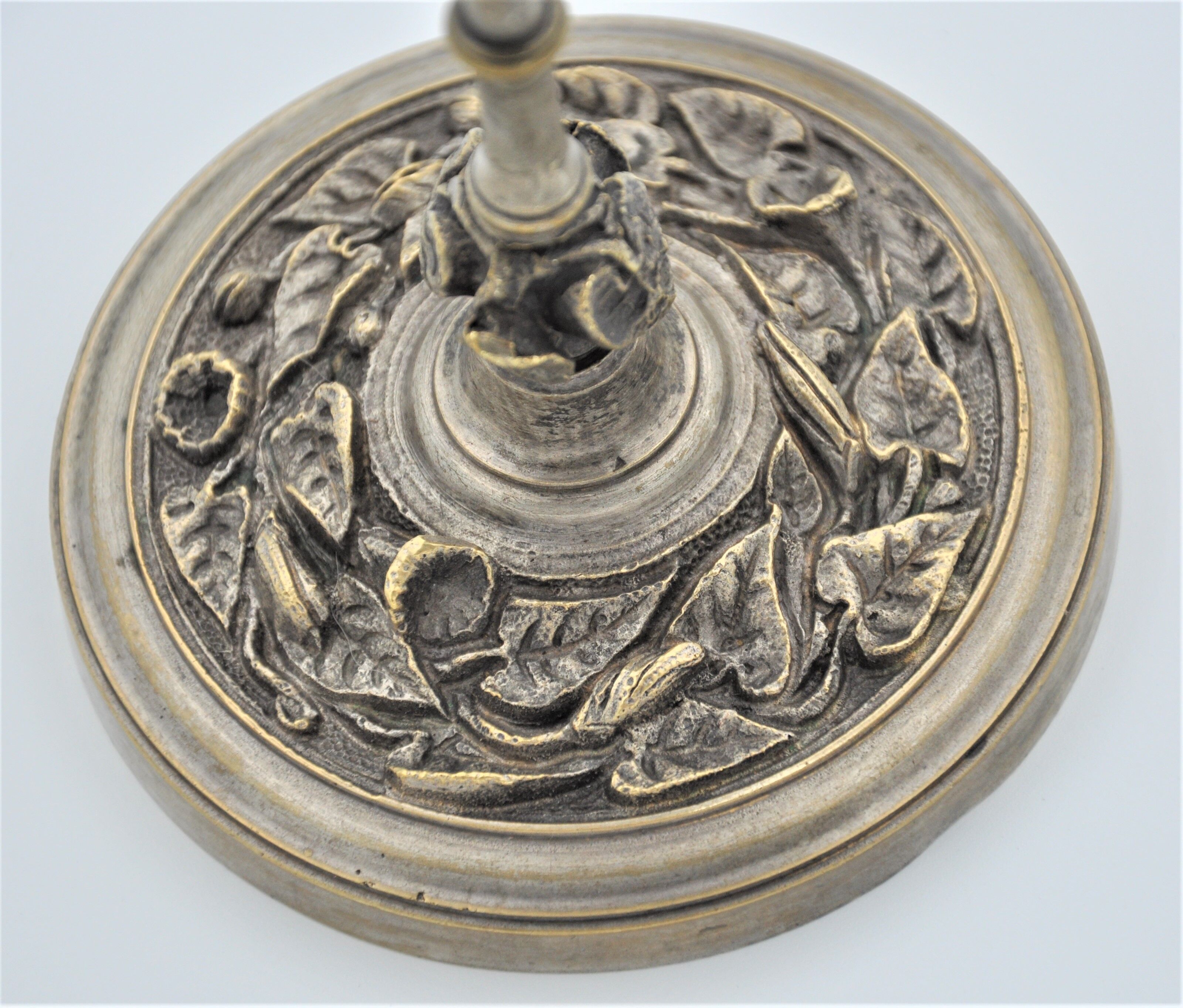 Pair of old gilded bronze candle holders