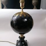 Ball lamp base, 70s design, black and gold.