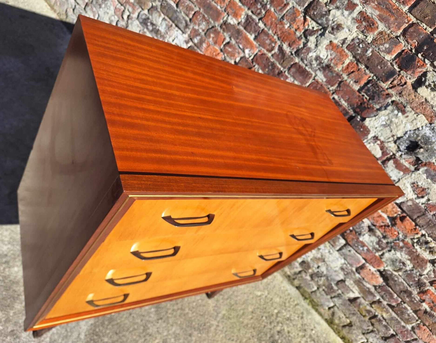Vintage Chest of Drawers with Compass Feet, Old Furniture