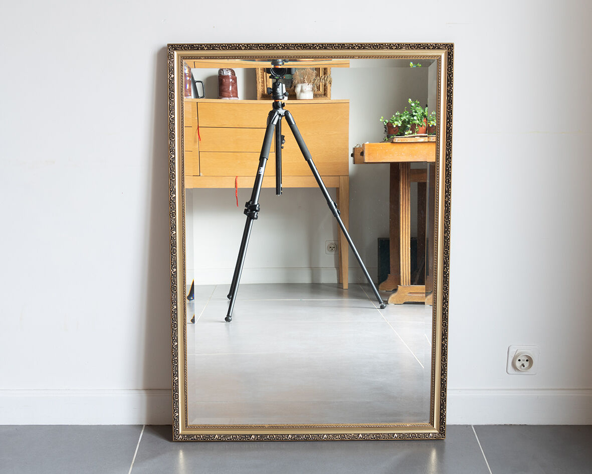 Mirror beveled gold 93x64 cm