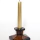 Davidson amber glass candle holder