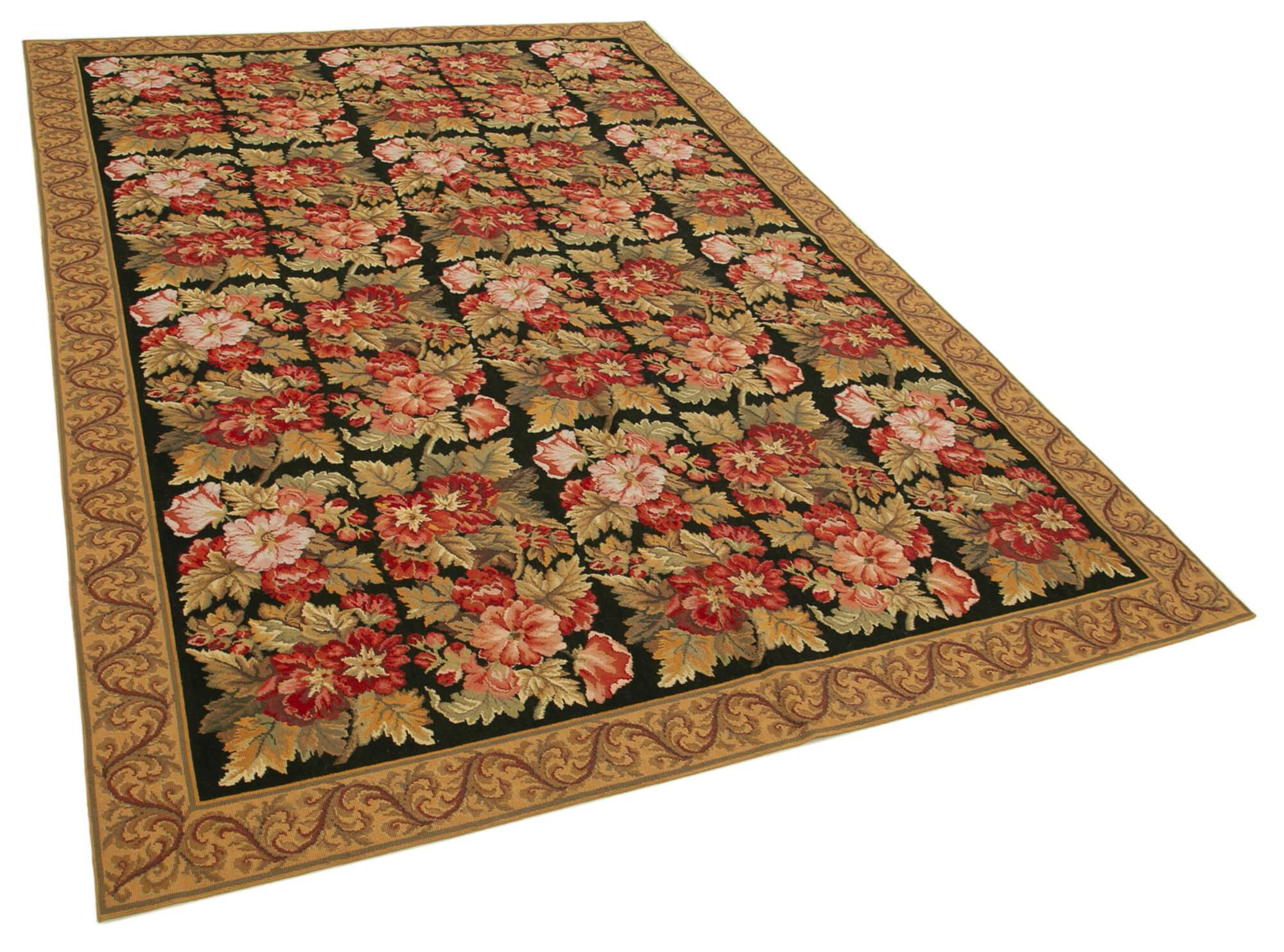 Handmade Vintage Flatweave Needlepoint Kilim 183 cm x 278 cm