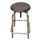 Adjustable stool in wood and steel