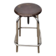 Tabouret réglable en bois et acier