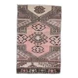 2x3 Brown & Pink Small Size Vintage Rug 52x80Cm