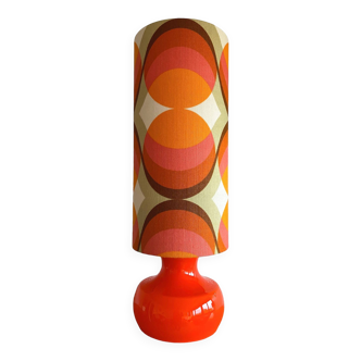Orange opaline Agate lamp - vintage fabric 1970's