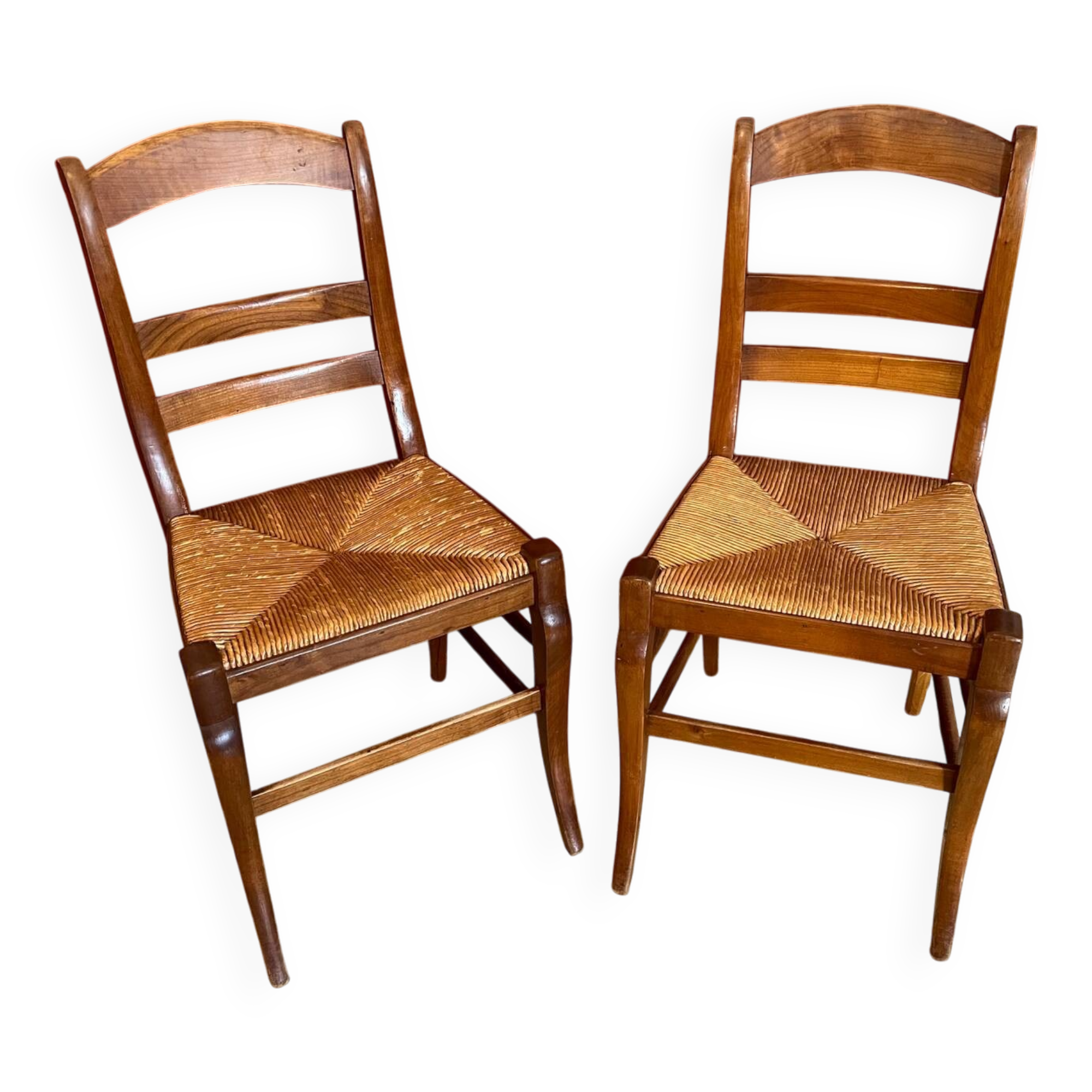 2 straw chairs