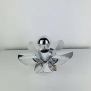 Space Age chrome flower wall light from the 1960s.