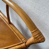 Corner shelf bamboo wicker