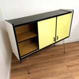Buffet vintage en formica jaune pieds eiffel