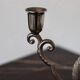 Vintage Pewter Double-Arm Candelabra – Art Nouveau Style Candle Holder