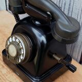 Vintage black decorative phone, industrial style, loft
