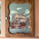 Buffet Mado vintage rénové – teinte ocre chaleureux, plateau en marbre