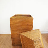 Vintage rattan and wicker storage box