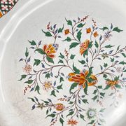 Set of 8 flat plates Gien model Rouen Sainfoin, 1990