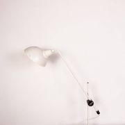 Lampe de bureau inclinable en métal blanc 1960.