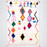 Moroccan Berber Azilal rug with colorful patterns, 1.40x0.98m