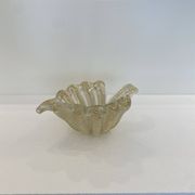 Murano Barovier 'Zebrati' Decor Glass Shell Bowl Hollywood Regency, 1960s