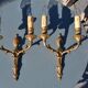 2 sculpted bronze wall lights