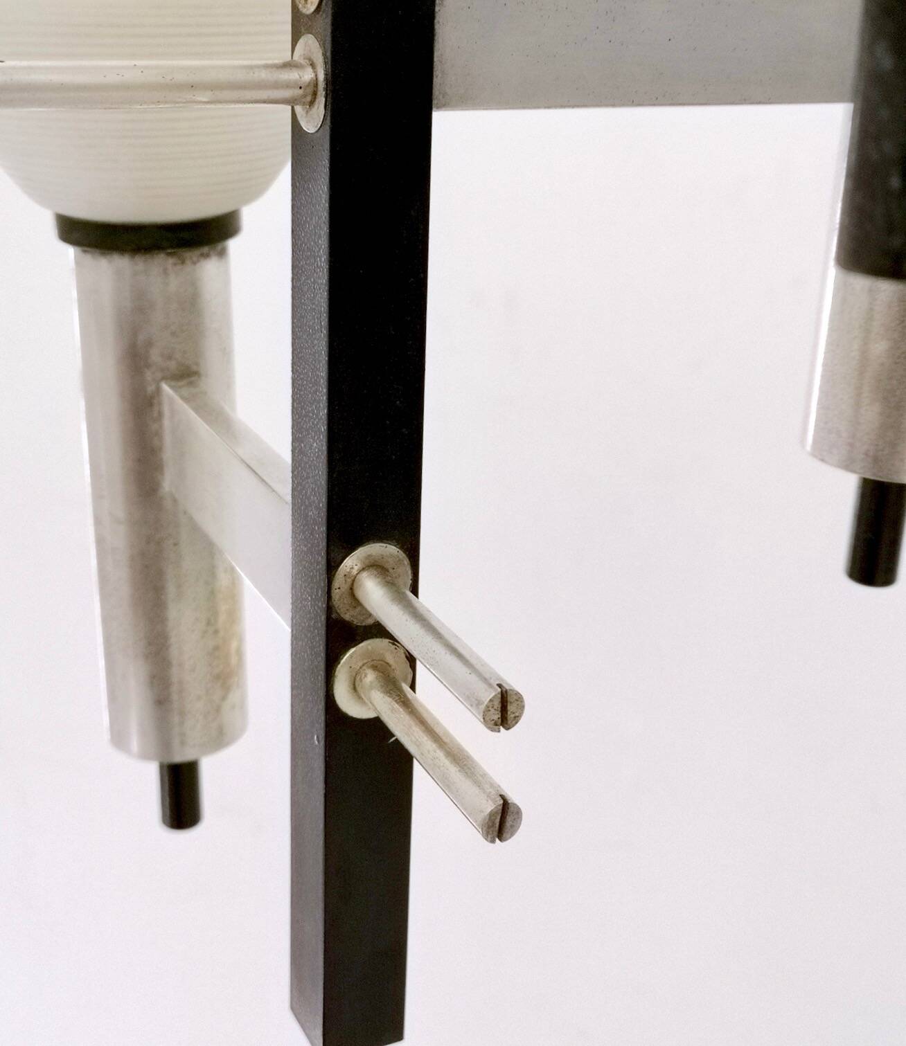 White Encased and Engraved Glass and Brass Chandelier