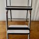 Vintage step stool in white formica and chrome steel