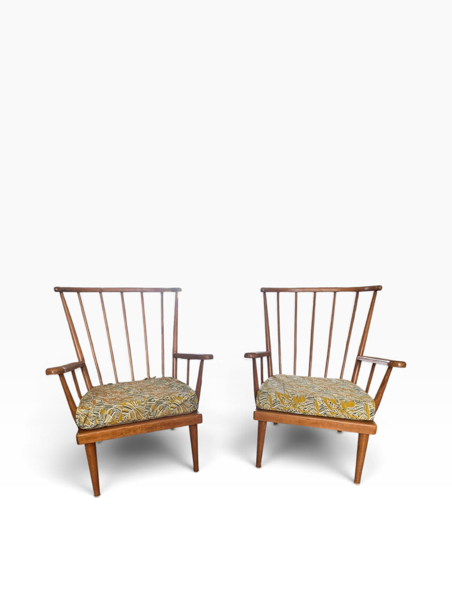 Paire Fauteuils Bauman éventail claire