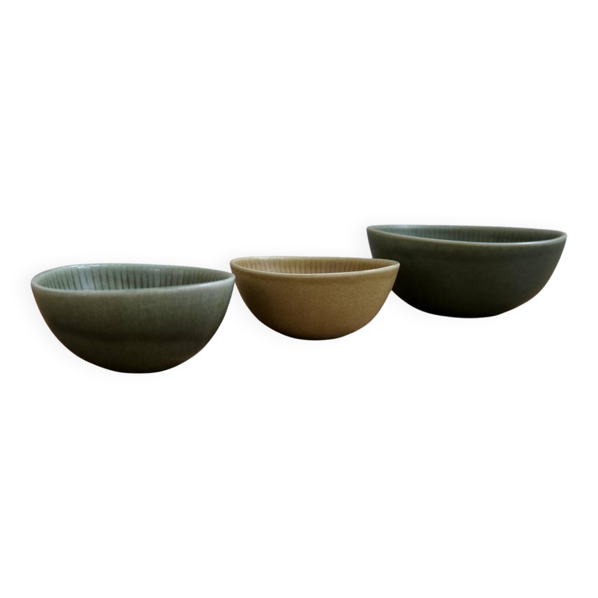Mid-century Scandinavian set of 8 vases and bowls Rörstrand Ritzi Gunnar Nylund