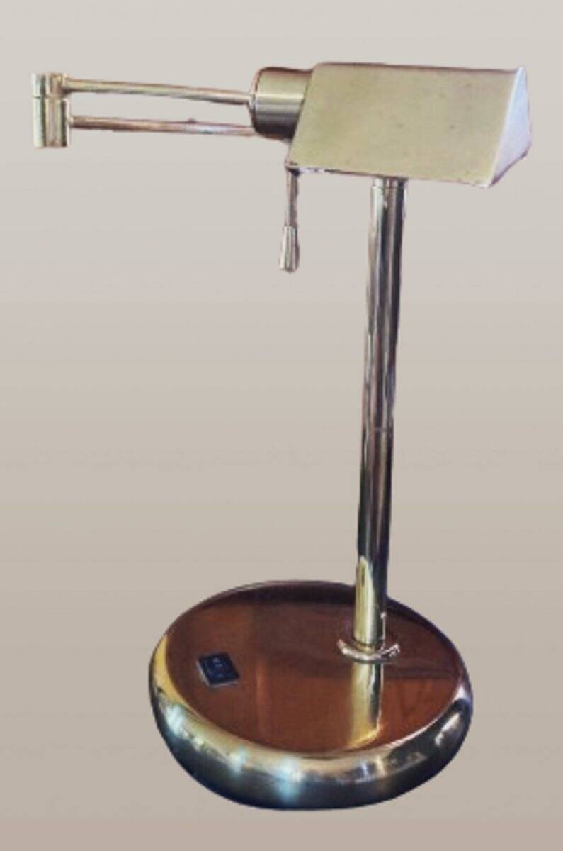 Lampe de table Relco Milan Italy avec bras articulé en laiton par Gianfranco Frattini, années 70