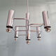 Geometric chandelier in chrome metal, design by Gaetano Sciolari, 1970.