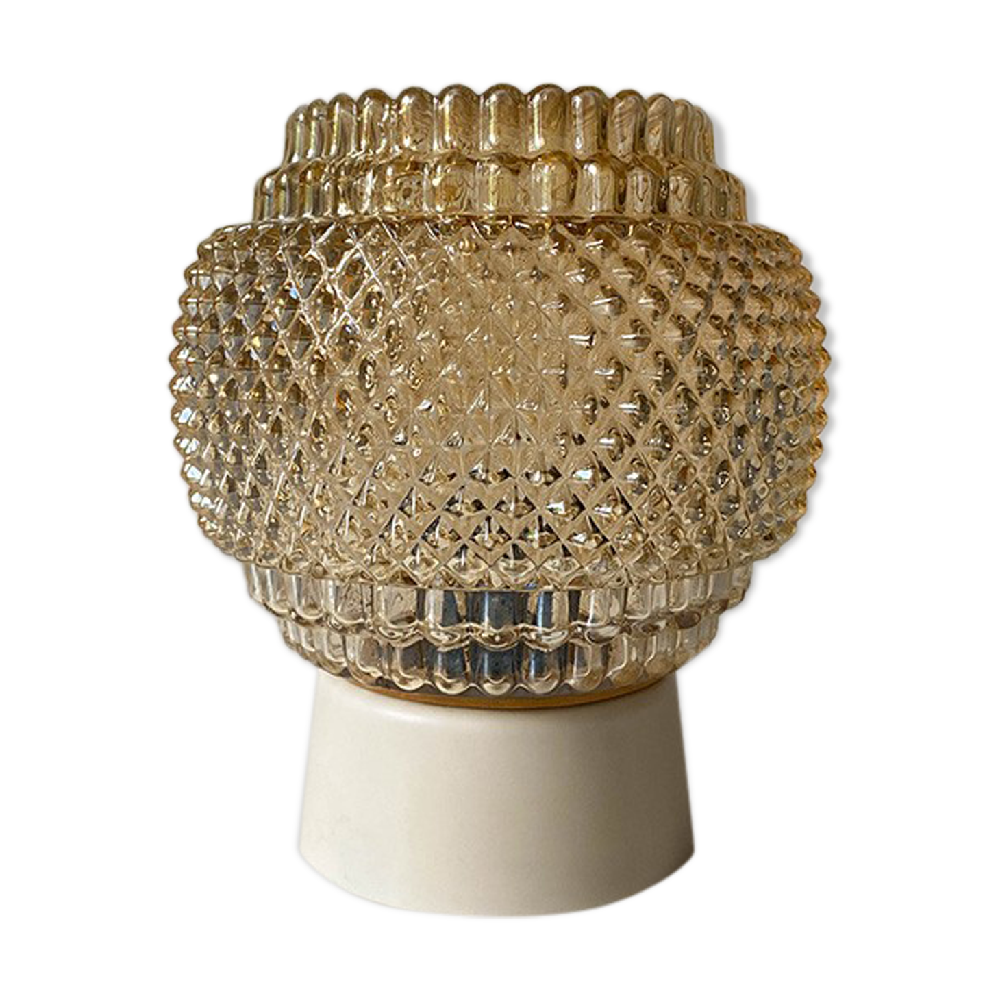 Amber diamond glass wall light
