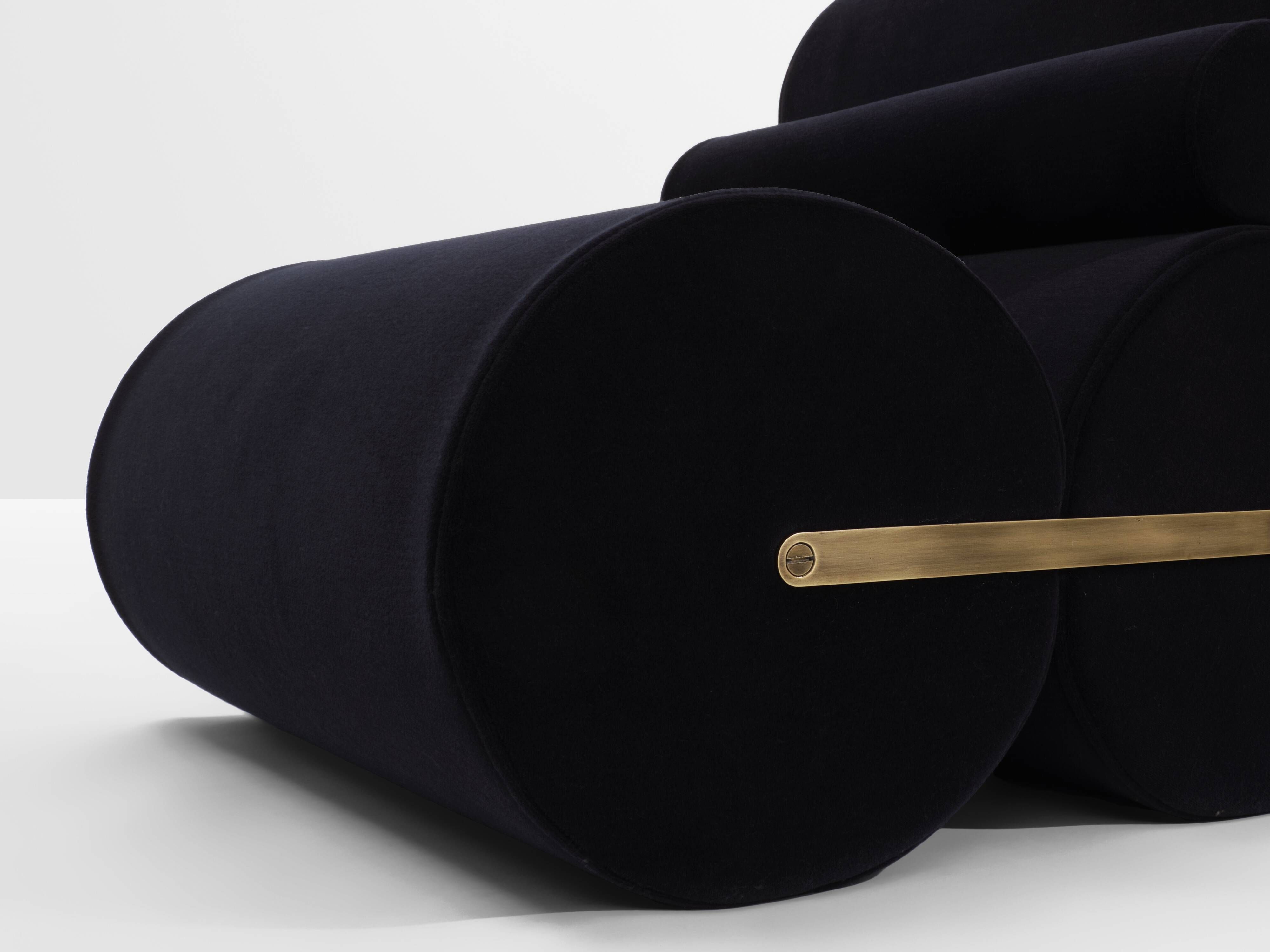Pair of black velvet armchairs by Auro Trivellato for ALI 1972
