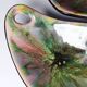 Pair of multicoloured glazed ceramic studio dishes, vintage 1960s.