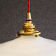 White opaline pendant light with crenellated edges