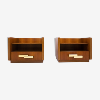 Pair of Mid Century Modern Wooden Nightstands