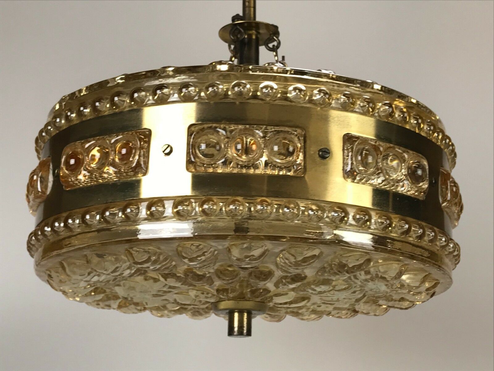 60s 70s lamp hanging lamp ball lamp bubble brass glass space age design