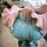 Vase and its ceramic pedestal by Delfin MASSIER circa 1890