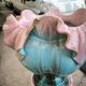 Vase and its ceramic pedestal by Delfin MASSIER circa 1890