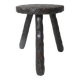 vintage brutalist solid oak tripod stool