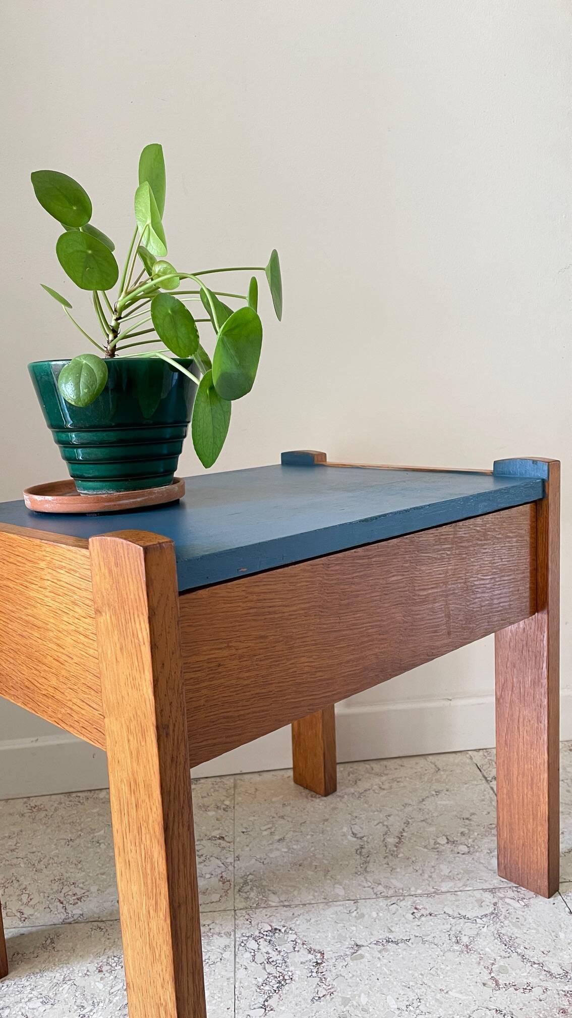 Vintage Scandinavian Cube Bedside Table