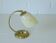 Antique Bedside Lamp / Art Deco Desk Lamp / Brass Table Light / Hand Blown
