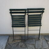 Pair of old folding garden chairs
