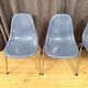 Set of four DSS chairs, fiberglass, designed by Charles and Ray Eames, Herm
