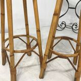 Pair of rattan bar stools
