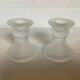 Pair of frosted glass candle holders